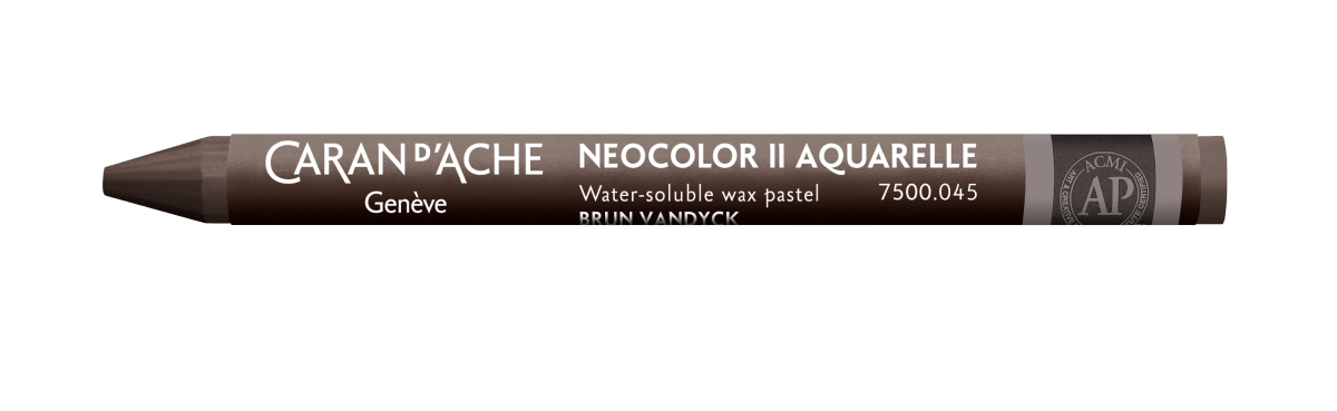 Neocolor II Water - Soluble Wax Pastel - 045 VanDyke Brown - The Merri Artist - merriartist.com