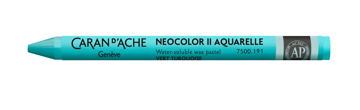 Neocolor II Water - Soluble Wax Pastel - 191 Turquoise Green - The Merri Artist - merriartist.com
