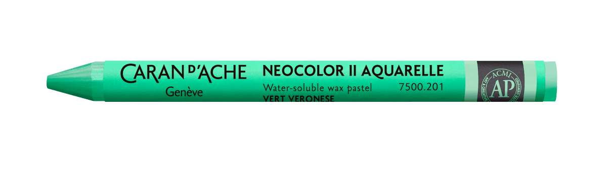 Neocolor II Water - Soluble Wax Pastel - 201 Veronese Green - The Merri Artist - merriartist.com
