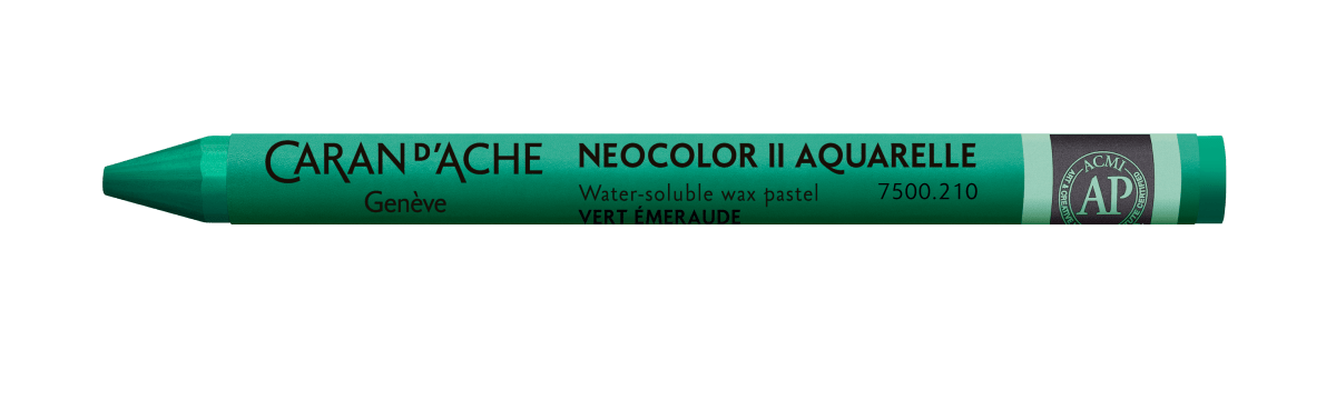 Neocolor II Water - Soluble Wax Pastel - 210 Emerald Green - The Merri Artist - merriartist.com