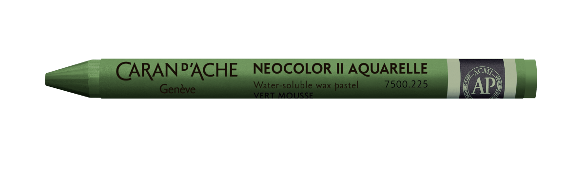 Neocolor II Water - Soluble Wax Pastel - 225 Moss Green - The Merri Artist - merriartist.com