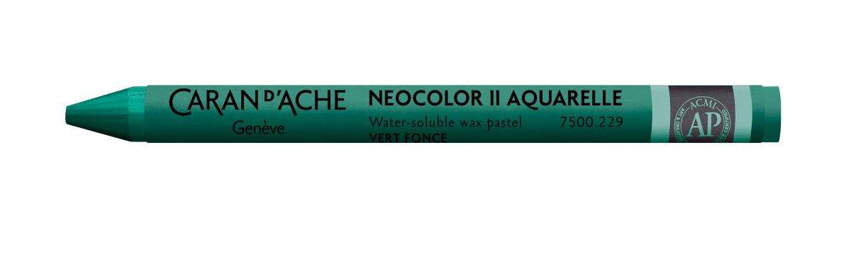 Neocolor II Water - Soluble Wax Pastel - 229 Dark Green - The Merri Artist - merriartist.com