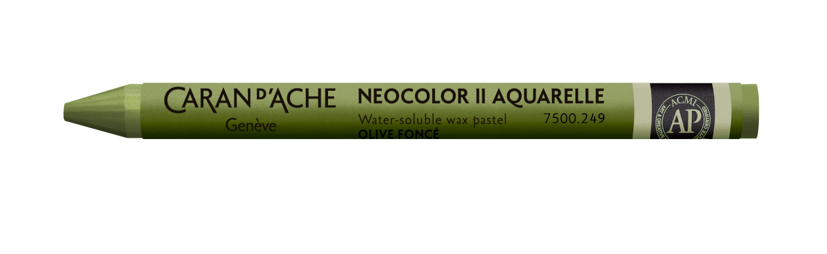 Neocolor II Water - Soluble Wax Pastel - 249 Olive - The Merri Artist - merriartist.com
