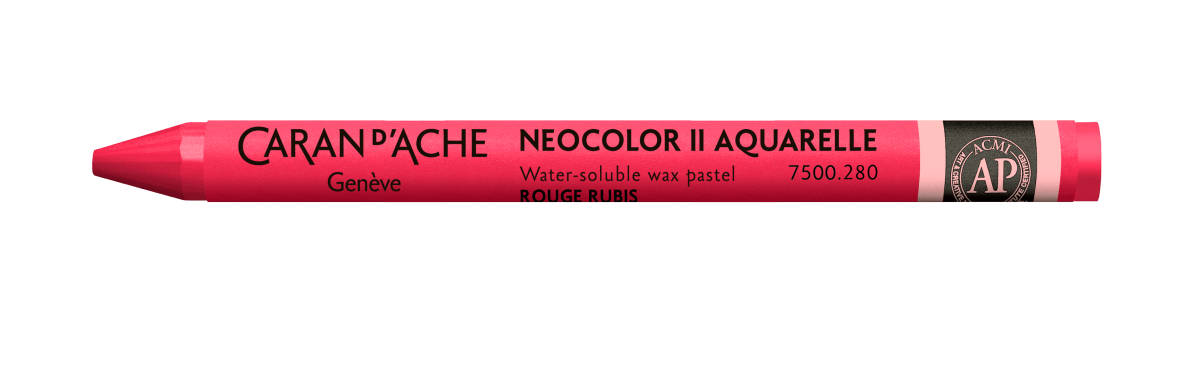 Neocolor II Water - Soluble Wax Pastel - 280 Ruby Red - The Merri Artist - merriartist.com