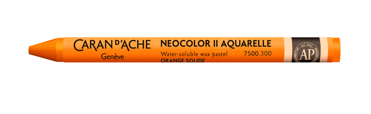 Neocolor II Water - Soluble Wax Pastel - 300 Light Fast Orange - The Merri Artist - merriartist.com