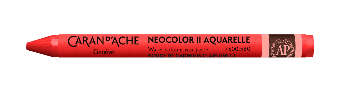 Neocolor II Water - Soluble Wax Pastel - 560 Light Cadmium Red - The Merri Artist - merriartist.com