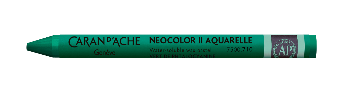 Neocolor II Water - Soluble Wax Pastel - 710 Phthalo Green - The Merri Artist - merriartist.com