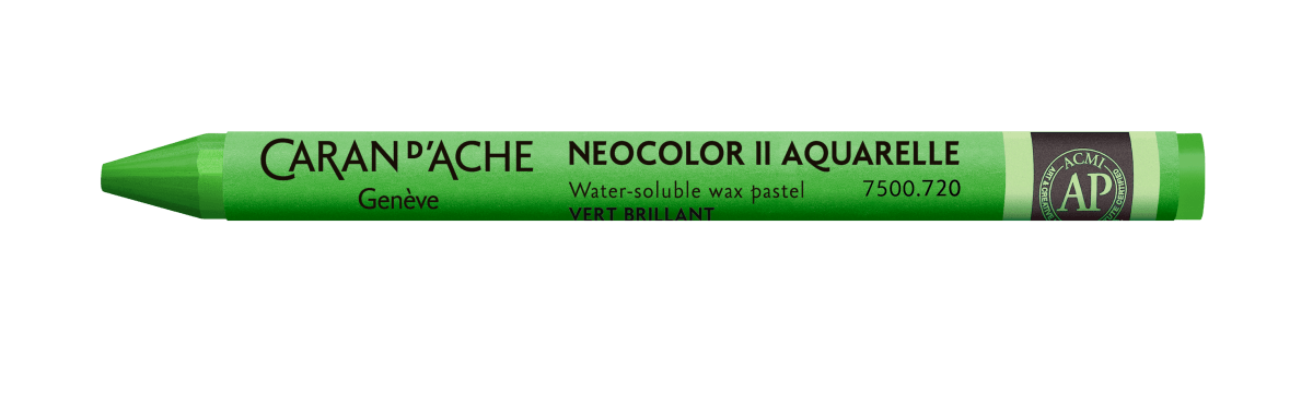 Neocolor II Water - Soluble Wax Pastel - 720 Bright Green - The Merri Artist - merriartist.com