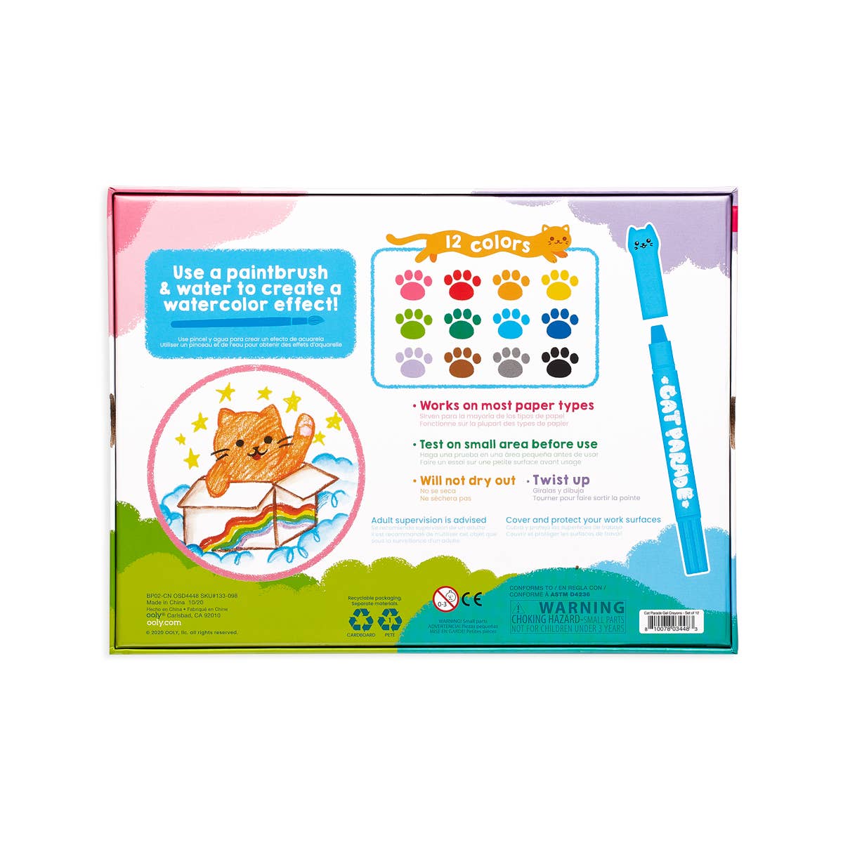 OOLY - Cat Parade Gel Crayons - Set of 12 - The Merri Artist - merriartist.com
