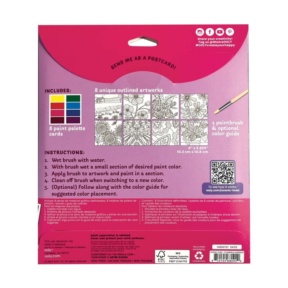 OOLY - Scenic Hues D.I.Y. Watercolor Kit Flowers & Gardens - The Merri Artist - merriartist.com
