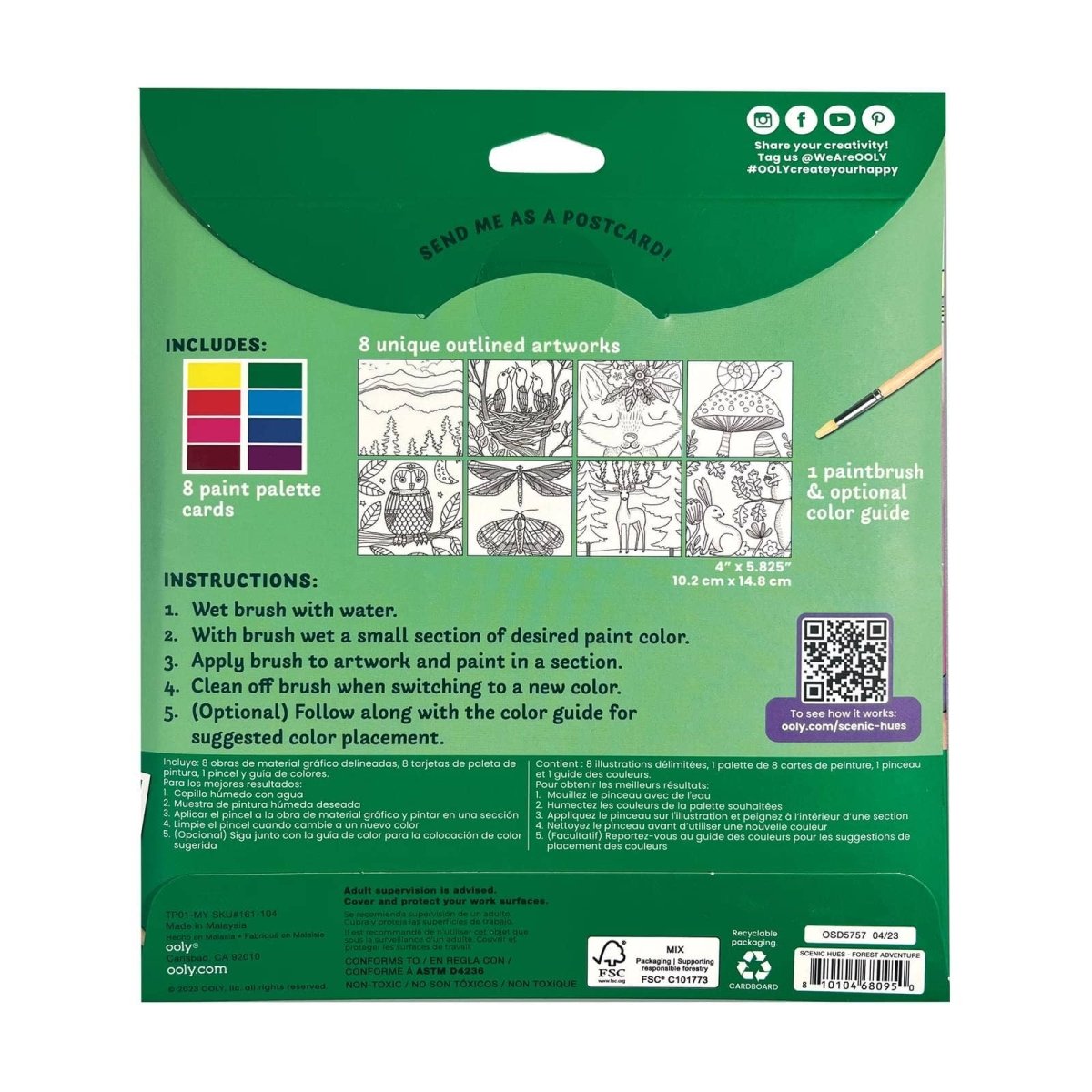 OOLY - Scenic Hues D.I.Y. Watercolor Kit Forest Adventure - The Merri Artist - merriartist.com