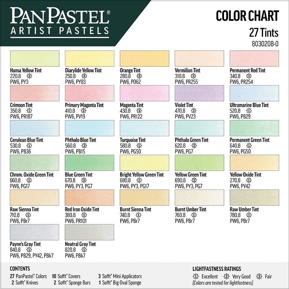 PanPastel 27 Color Set - Tints (new in 2025) - The Merri Artist - merriartist.com