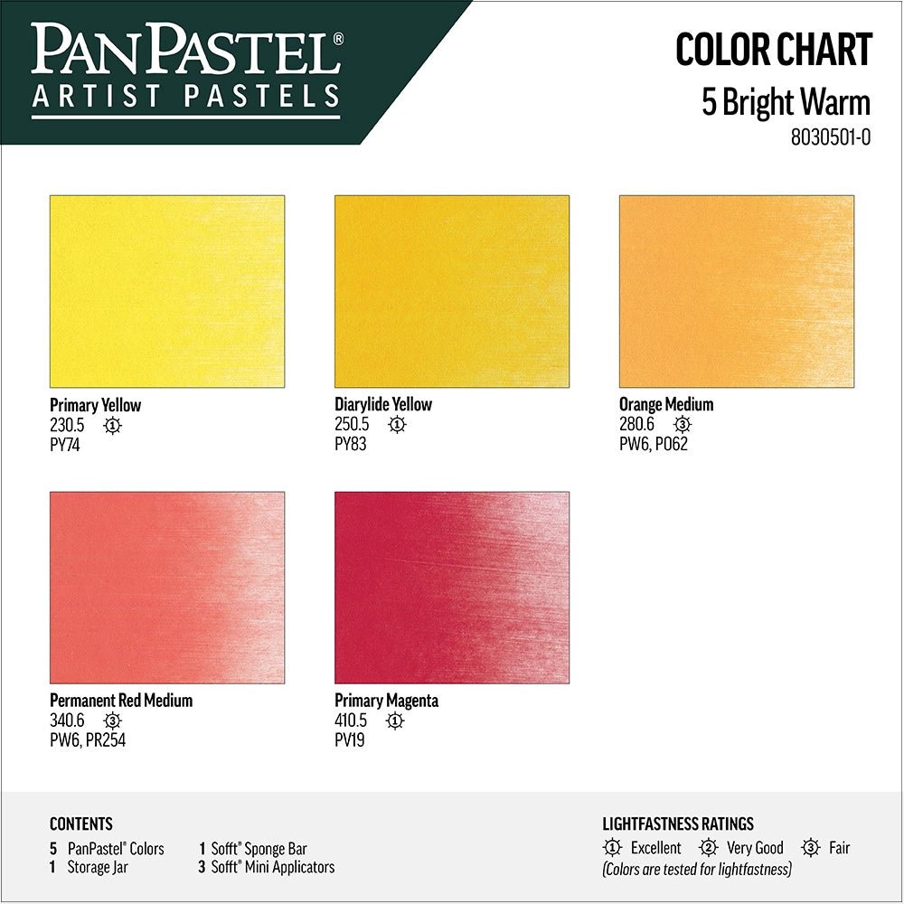PanPastel Set - 5 Bright Warm Colors - The Merri Artist - merriartist.com