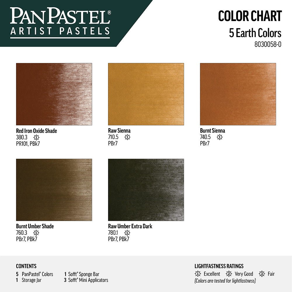 PanPastel Set - 5 Color Set - Earth - The Merri Artist - merriartist.com