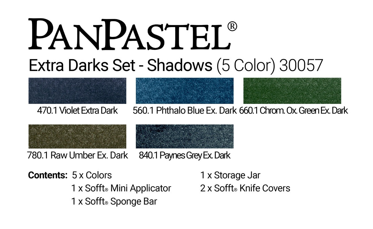 PanPastel Set - 5 Color Set - Shadows - The Merri Artist - merriartist.com