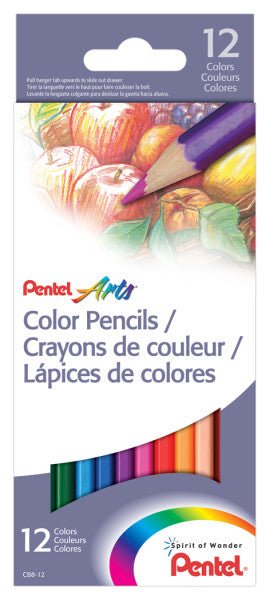 Pentel Arts Color Pencils - Assorted Colors, 12 pack - The Merri Artist - merriartist.com