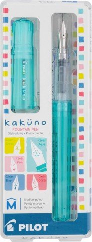 Pilot Kakuno Fountain Pen, Medium - Clear Aqua - The Merri Artist - merriartist.com
