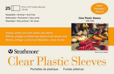 Plastic Sleeves for Full Size Cards - 25 Pack - 5 7/16" x 7 1/4 " - The Merri Artist - merriartist.com