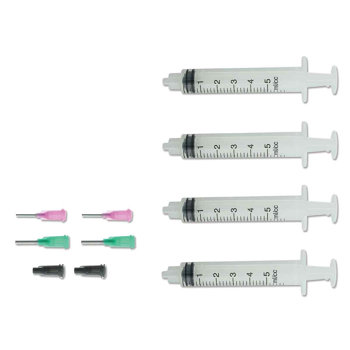 Precision Glue Applicators for Thick Glues (like E6000) - 4 x 5cc Syringes, 4 Applicators, 2 Caps - The Merri Artist - merriartist.com