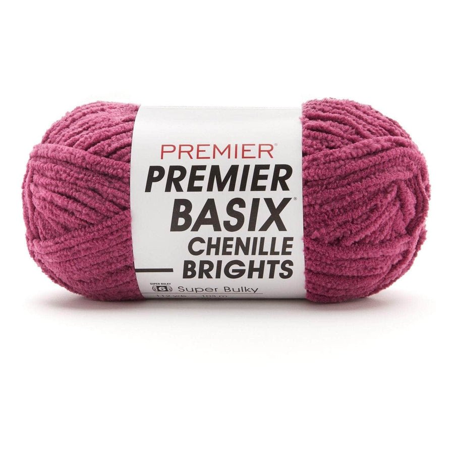 Premier Yarns Basix Chenille Brights - 100% Polyester - 6 Super Bulky, 112 Yards - 2126 - 12 Orchid - The Merri Artist - merriartist.com