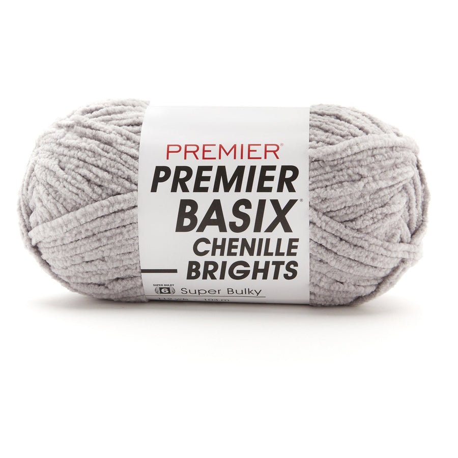 Premier Yarns Basix Chenille Brights - 100% Polyester - 6 Super Bulky, 112 Yards - 2126 - 15 Fog - The Merri Artist - merriartist.com