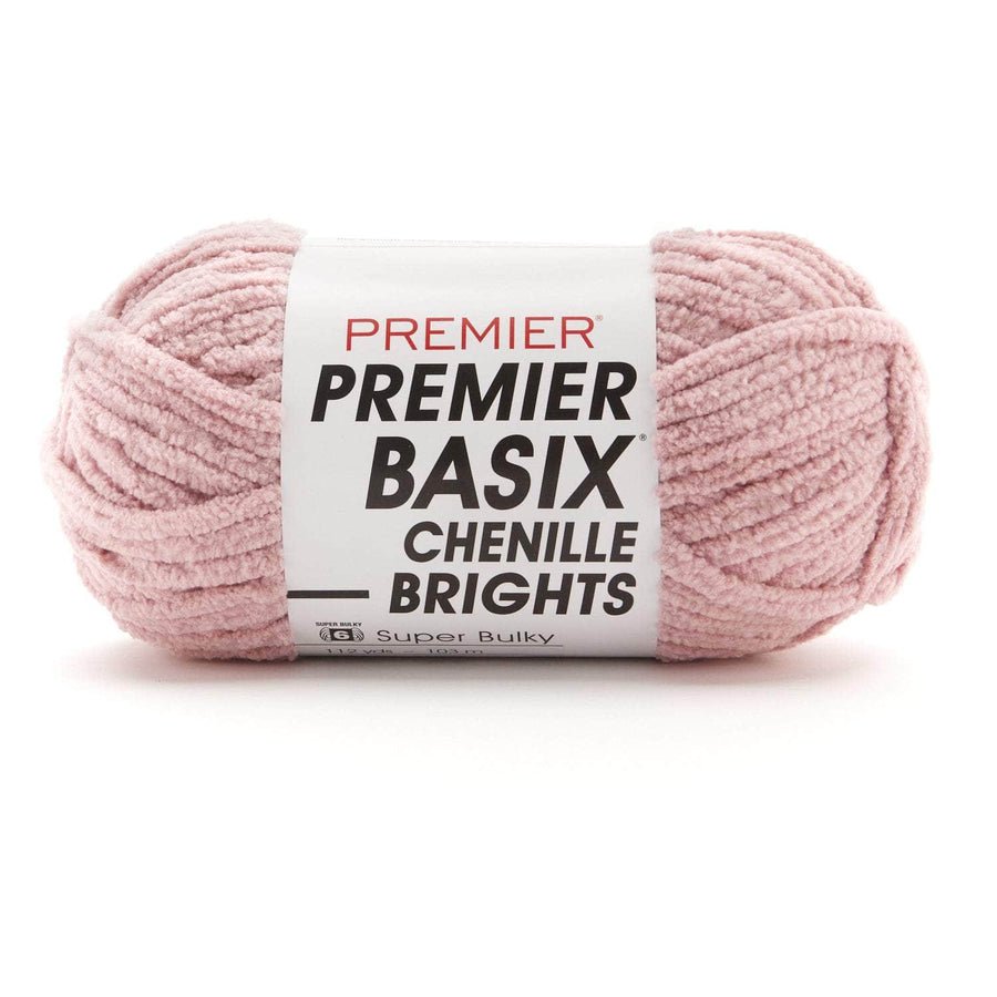 Premier Yarns Basix Chenille Brights - 100% Polyester - 6 Super Bulky, 112 Yards - 2126 - 17 Blush - The Merri Artist - merriartist.com