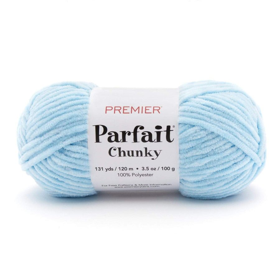 Premier Yarns Parfait Chunky - 100% Polyester - 6 Super Bulky, 131 Yards - 1150 - 05 Light Blue - The Merri Artist - merriartist.com