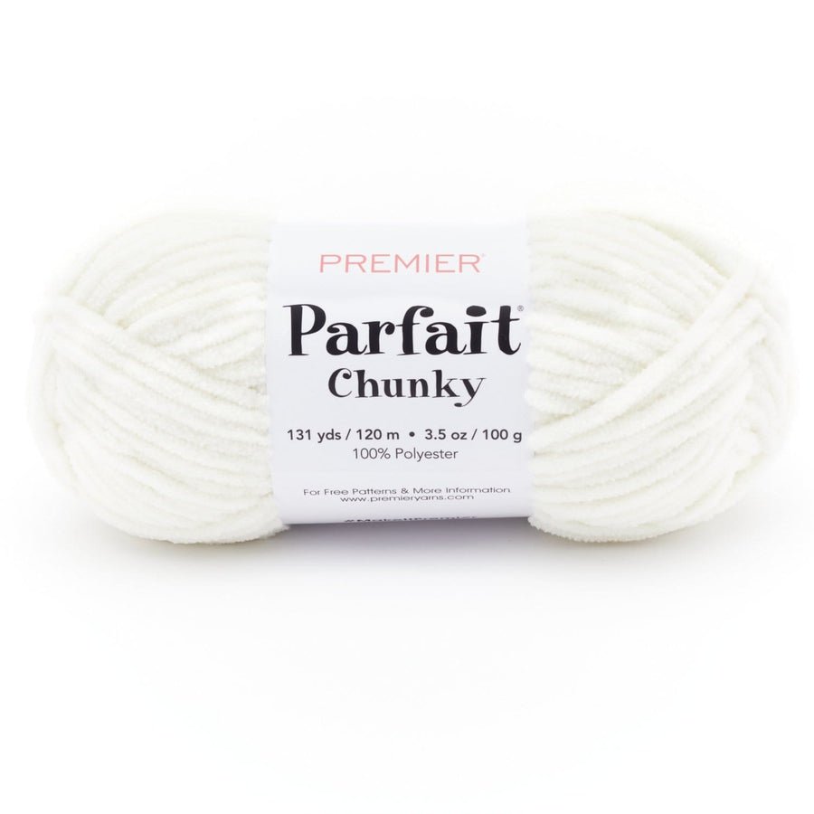 Premier Yarns Parfait Chunky - 100% Polyester - 6 Super Bulky, 131 Yards - 1150 - 07 Cream - The Merri Artist - merriartist.com