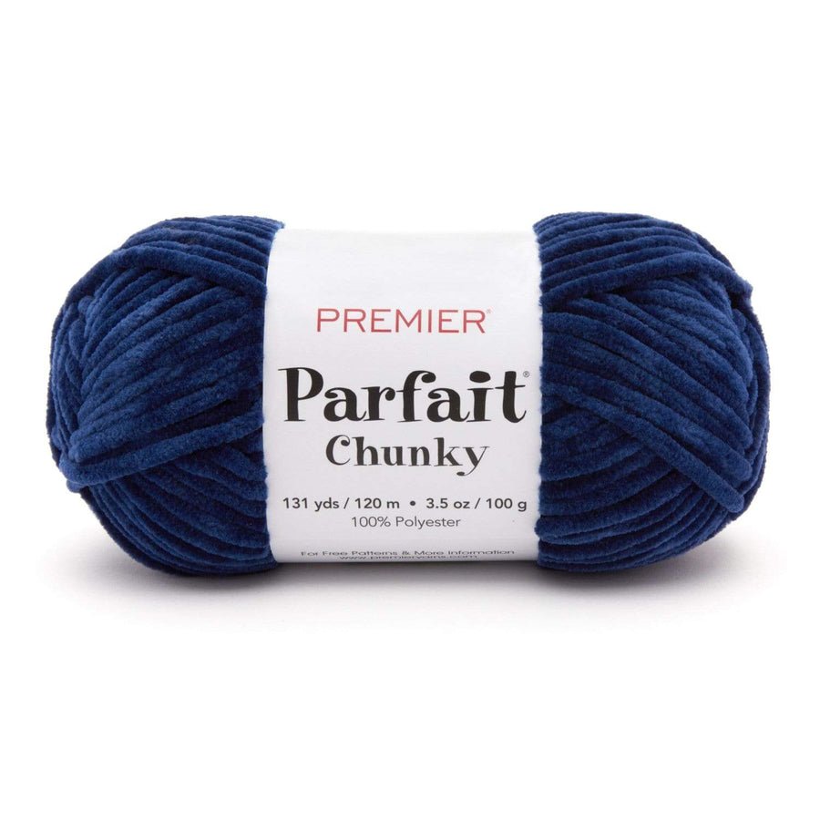Premier Yarns Parfait Chunky - 100% Polyester - 6 Super Bulky, 131 Yards - 1150 - 20 Navy - The Merri Artist - merriartist.com