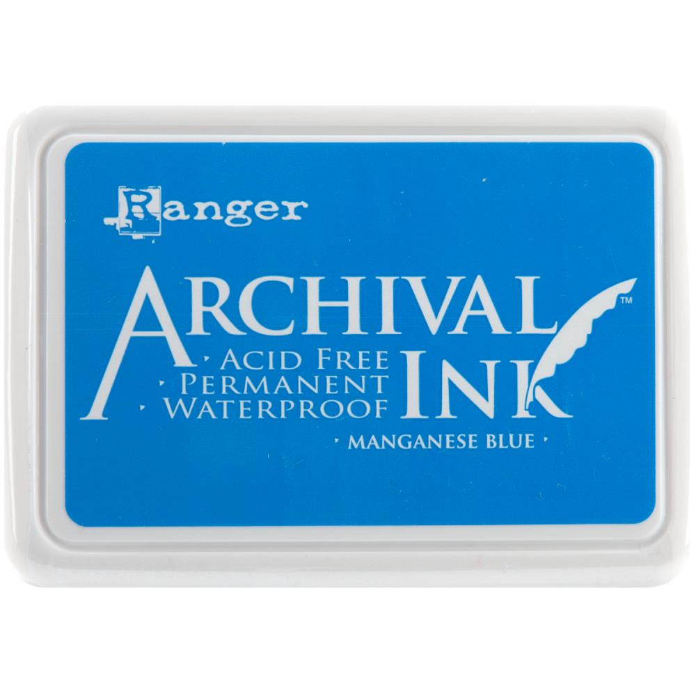 Ranger Archival 2.75"x4" Ink Pad - Manganese Blue - The Merri Artist - merriartist.com