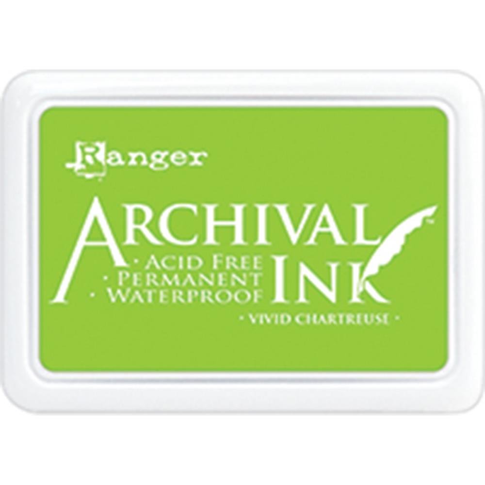 Ranger Archival 2.75"x4" Ink Pad - Vivid Chartreuse - The Merri Artist - merriartist.com