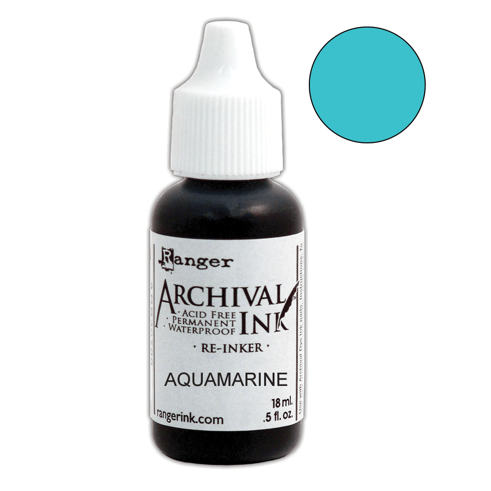 Ranger Archival Pad Reinker .5oz - Aquamarine - The Merri Artist - merriartist.com
