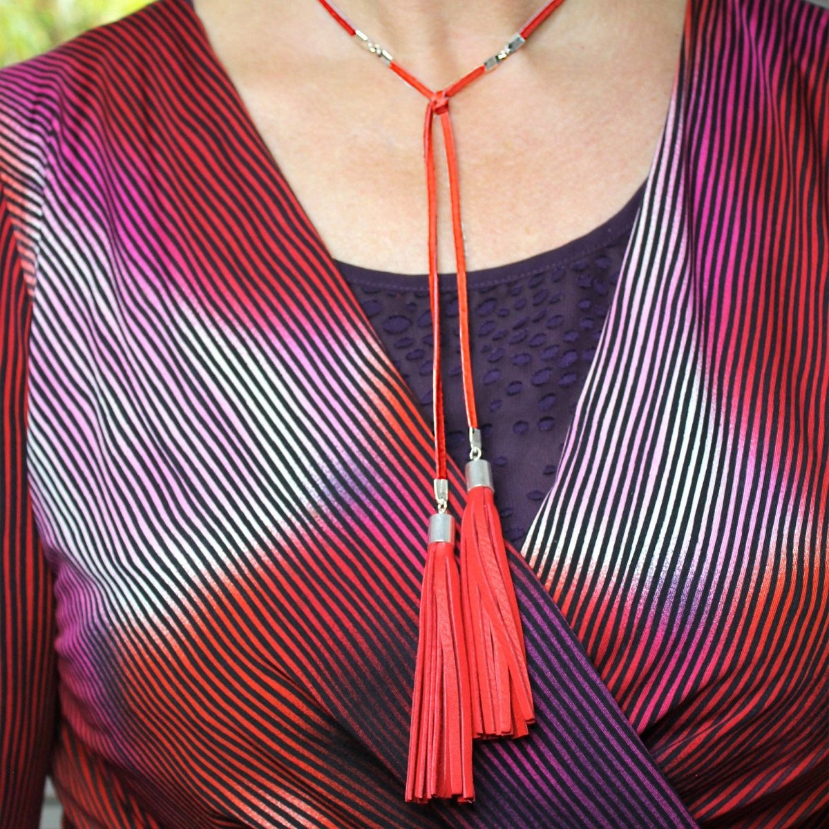 Realeather - 1/8" Deerskin Lace, 50 ft - Red - The Merri Artist - merriartist.com