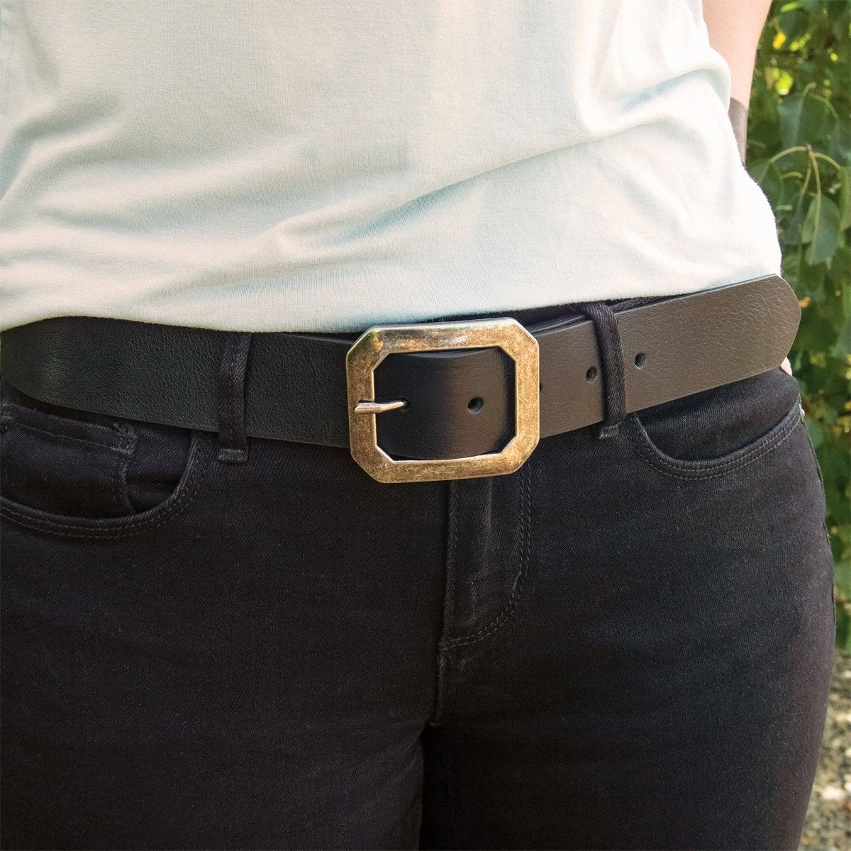 Realeather - Belt Buckle, Clipped Corner - Nickle - The Merri Artist - merriartist.com