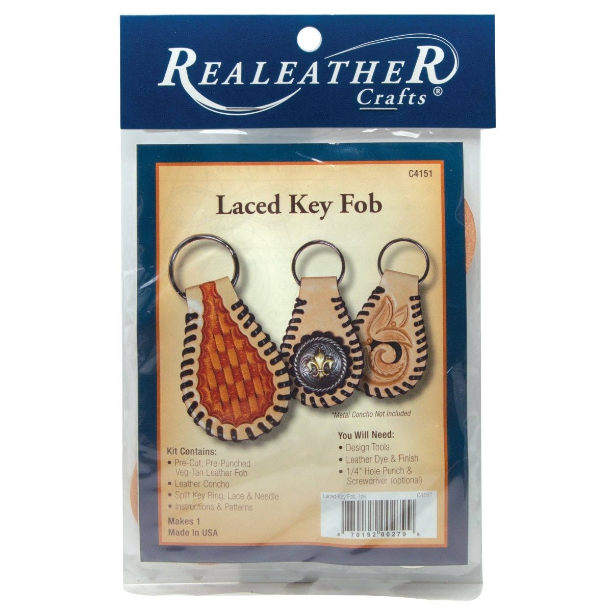 Realeather - Leather Key Fob - Plain Leather 1/pk - The Merri Artist - merriartist.com