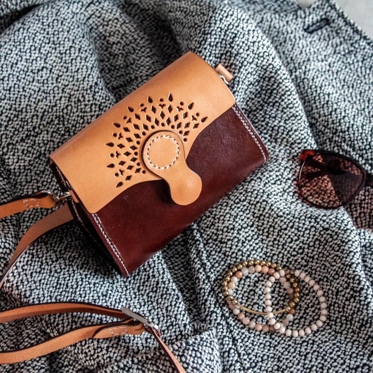Realeather - Silver Edition, Derby Shoulder Bag Kit - Natural - The Merri Artist - merriartist.com