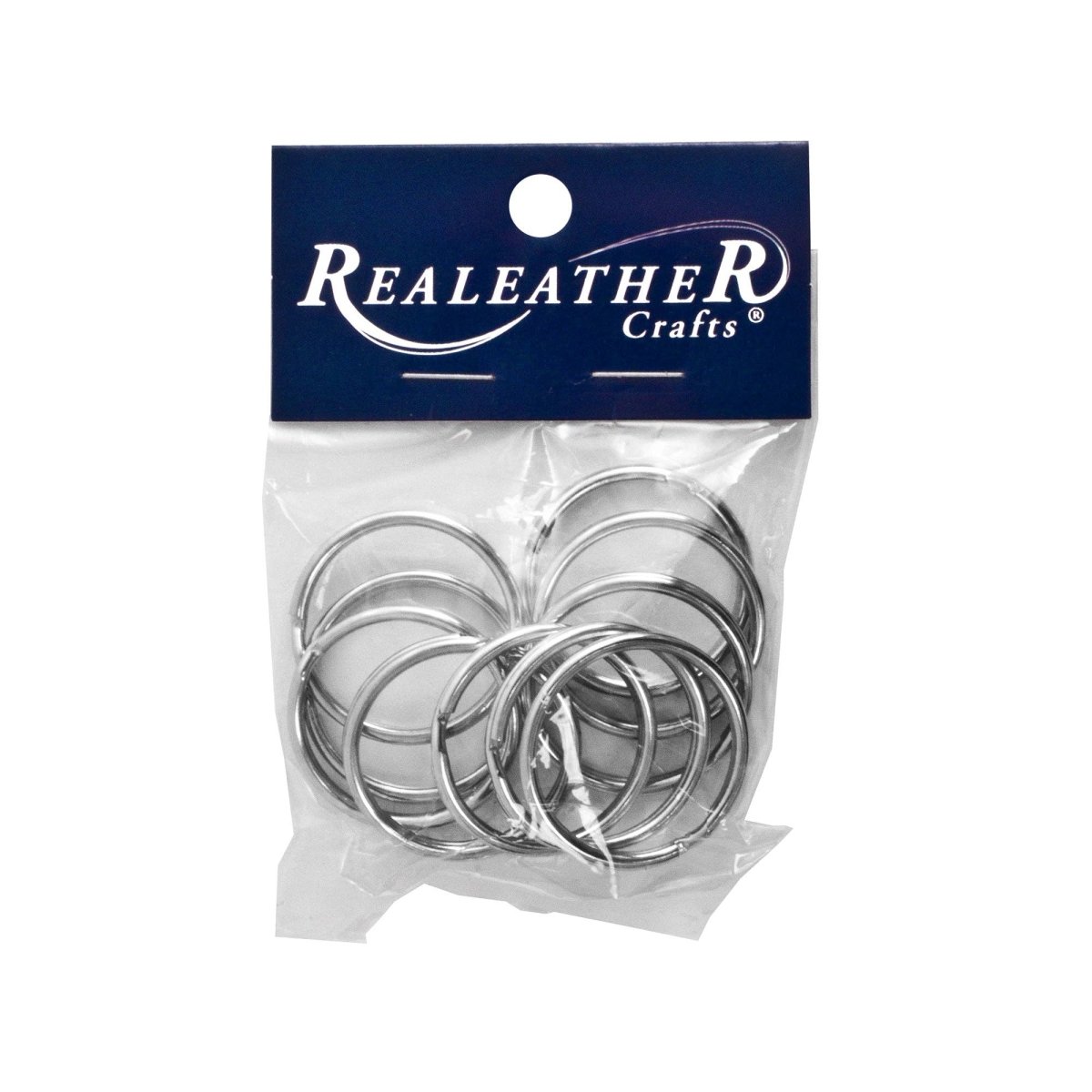 Realeather - Split Key Rings, 1.25", 10pk - Nickel - The Merri Artist - merriartist.com