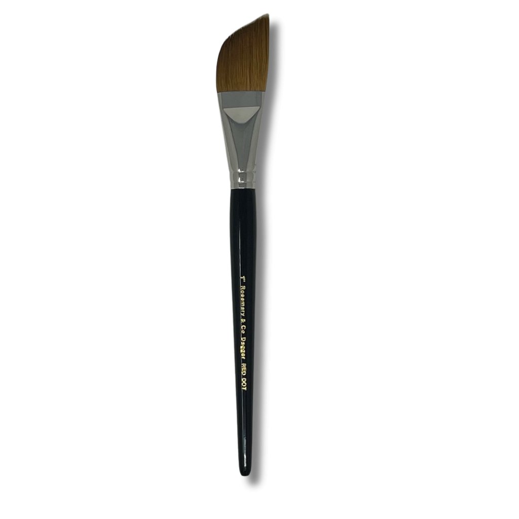 Rosemary & Co - Short Handle - Red Dot Synthetic Sable, Dagger 1" - The Merri Artist - merriartist.com