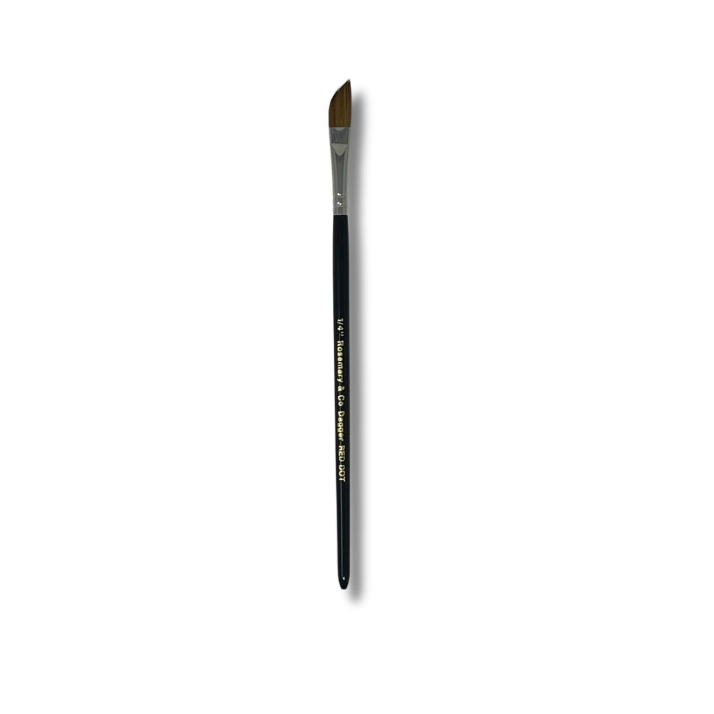Rosemary & Co - Short Handle - Red Dot Synthetic Sable, Dagger 1/4" - The Merri Artist - merriartist.com