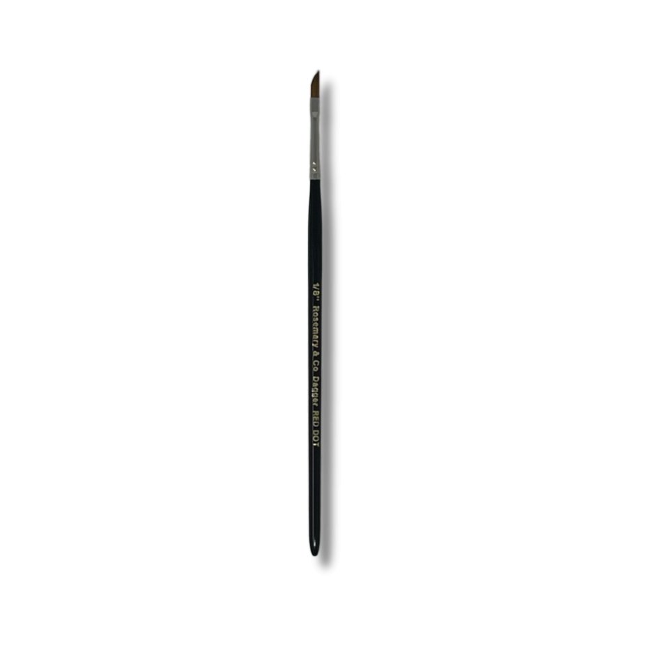 Rosemary & Co - Short Handle - Red Dot Synthetic Sable, Dagger 1/8" - The Merri Artist - merriartist.com