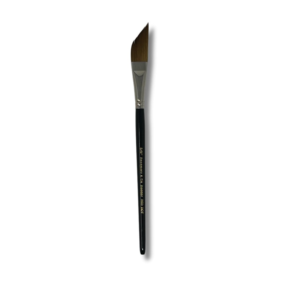 Rosemary & Co - Short Handle - Red Dot Synthetic Sable, Dagger 5/8" - The Merri Artist - merriartist.com