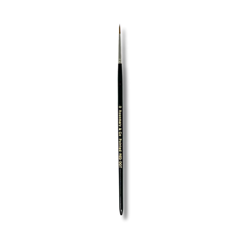 Rosemary & Co - Short Handle - Red Dot Synthetic Sable, Pointed Round #0