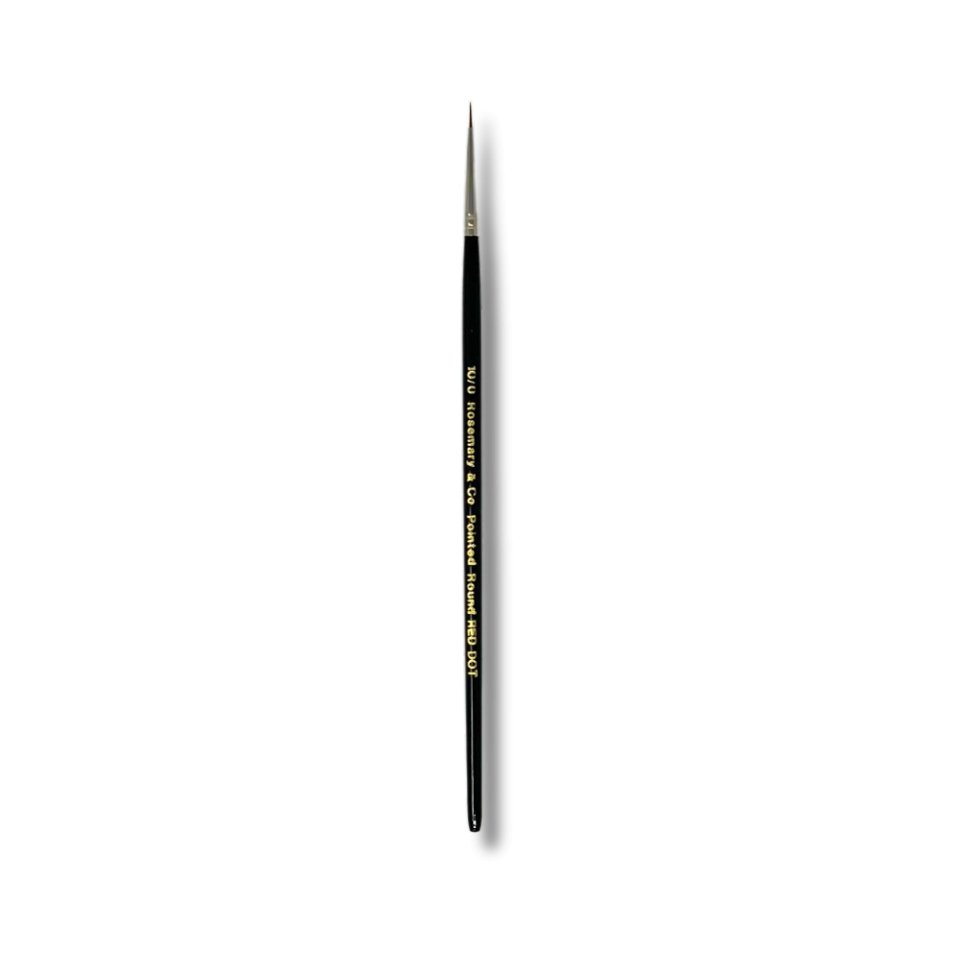 Rosemary & Co - Short Handle - Red Dot Synthetic Sable, Pointed Round #10/0