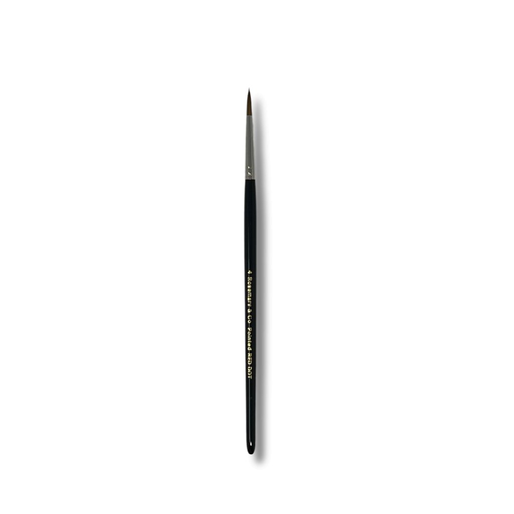 Rosemary & Co - Short Handle - Red Dot Synthetic Sable, Pointed Round #4