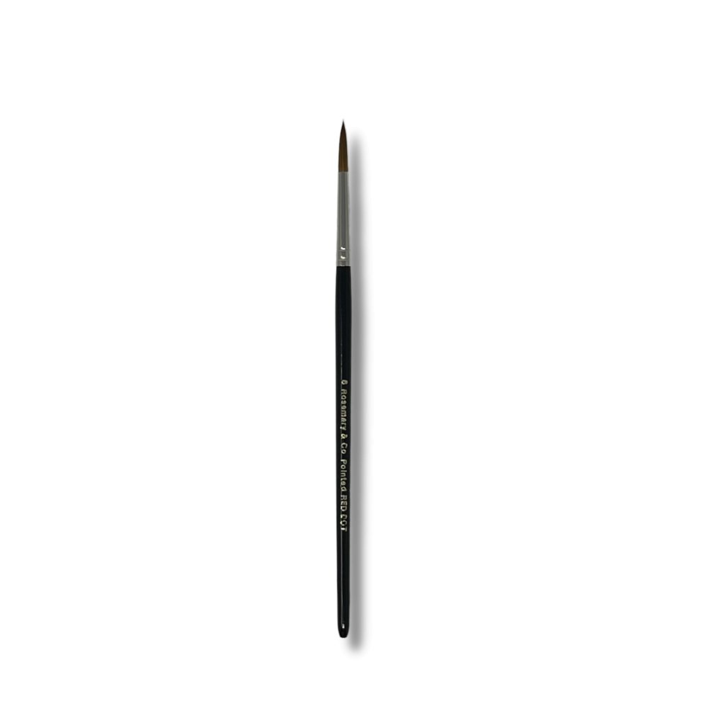 Rosemary & Co - Short Handle - Red Dot Synthetic Sable, Pointed Round #6
