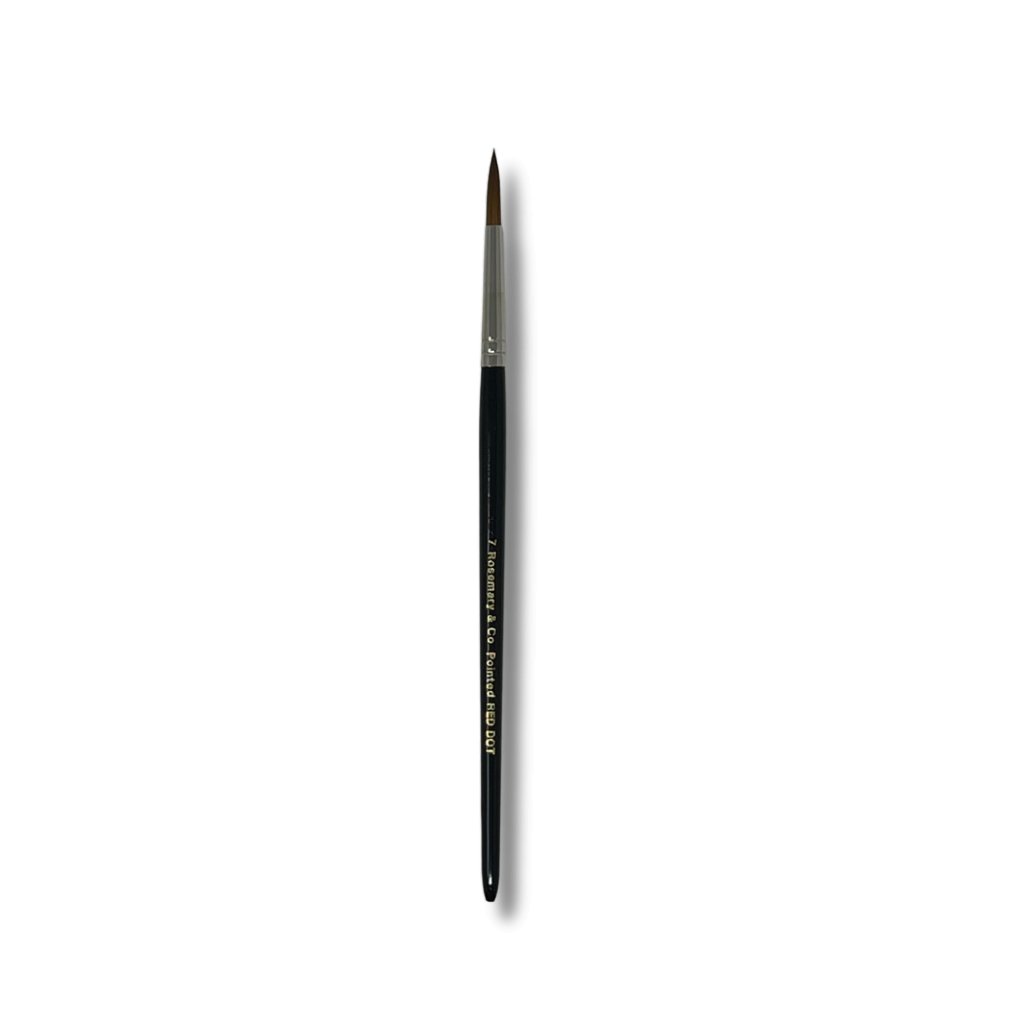Rosemary & Co - Short Handle - Red Dot Synthetic Sable, Pointed Round #7