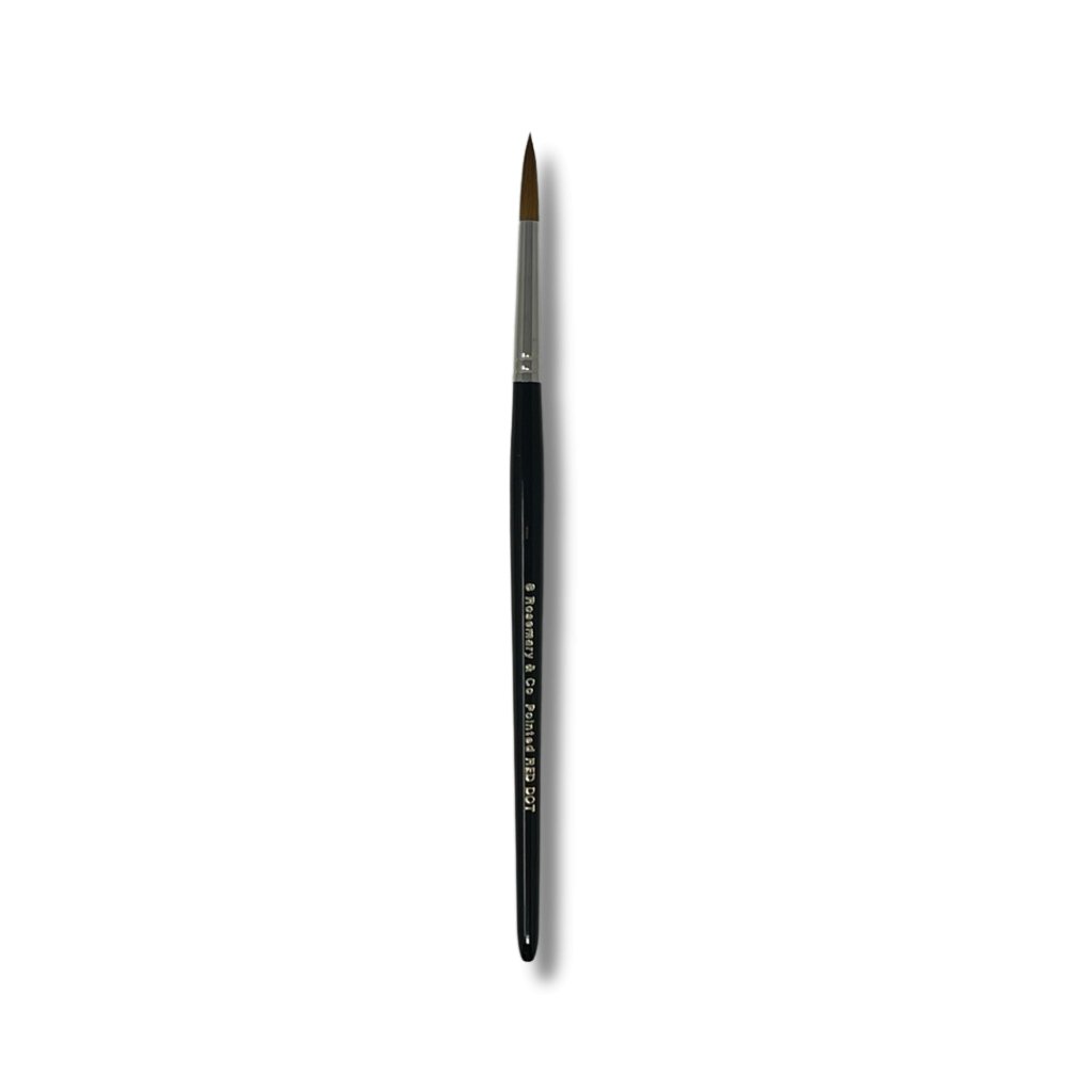 Rosemary & Co - Short Handle - Red Dot Synthetic Sable, Pointed Round #8