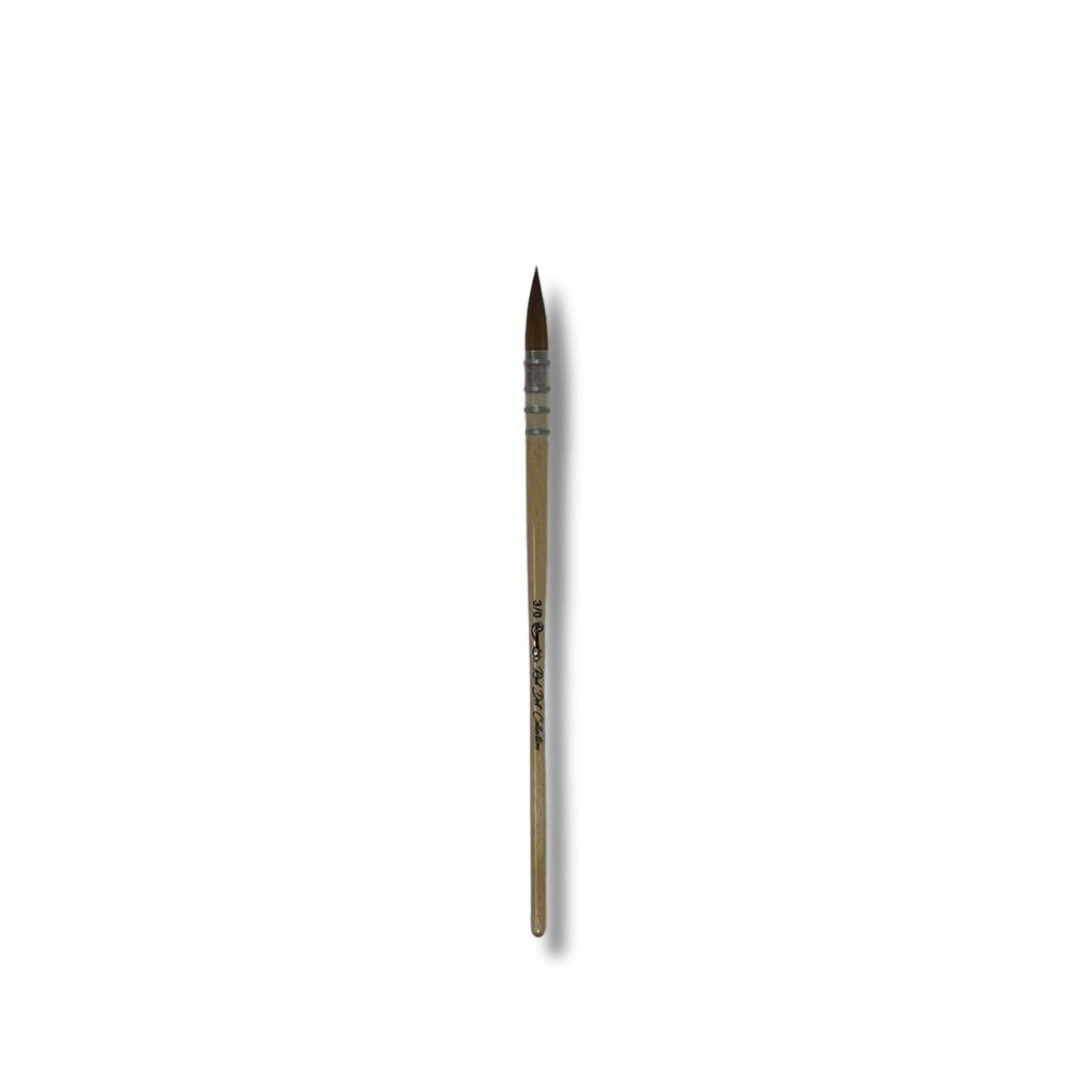 Rosemary & Co - Short Handle - Red Dot Synthetic Sable, Quill Mop #3/0