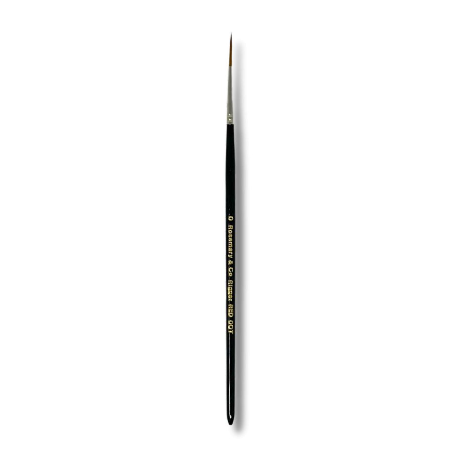 Rosemary & Co - Short Handle - Red Dot Synthetic Sable, Rigger #0