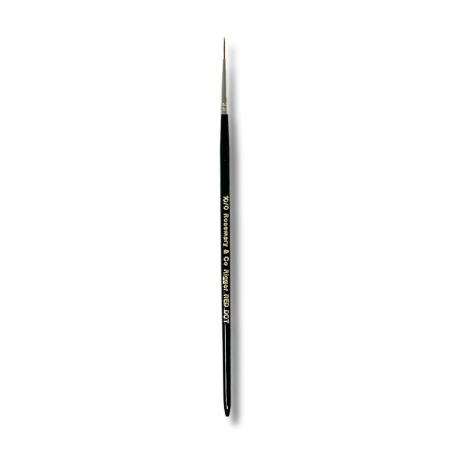 Rosemary & Co - Short Handle - Red Dot Synthetic Sable, Rigger #10/0
